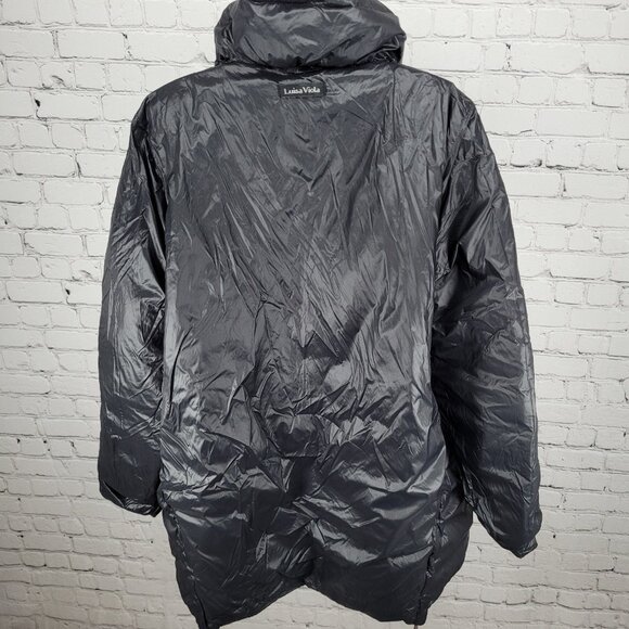 Luisa Viola Black Quilted Imbottito Full Zip & Snap Jacket Italy Made US Size 14 - Picture 5 of 16